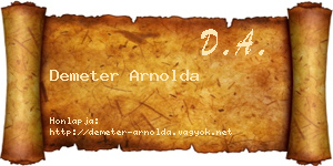 Demeter Arnolda névjegykártya
